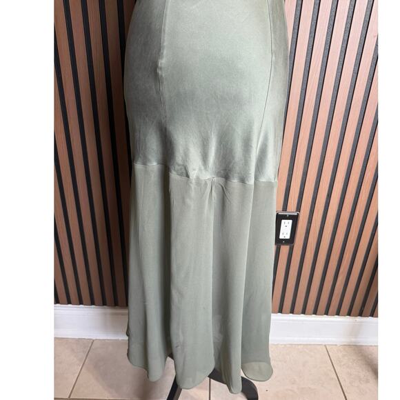 Victoria Secret 90s Gold Label Silk Slip Chemises Dress Sage Green Size Medium - Picture 7 of 10